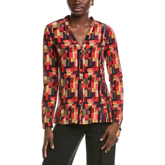 Akris WomensSilk Blouse Red